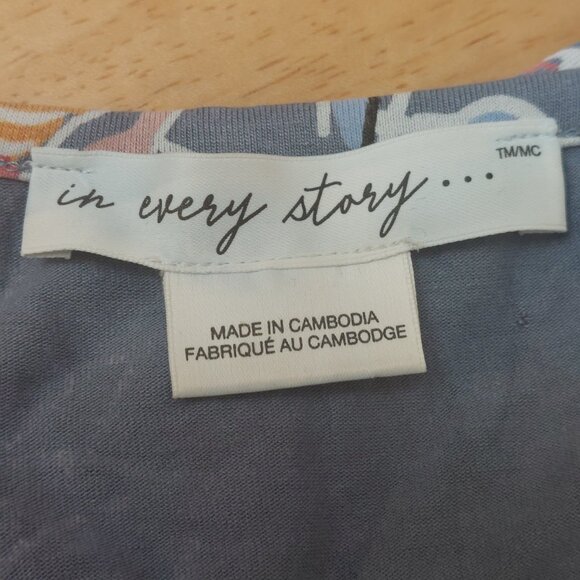 Penningtons In Every Story Plus Size Floral Blue Sleeveless Top Size 2X - Picture 6 of 9